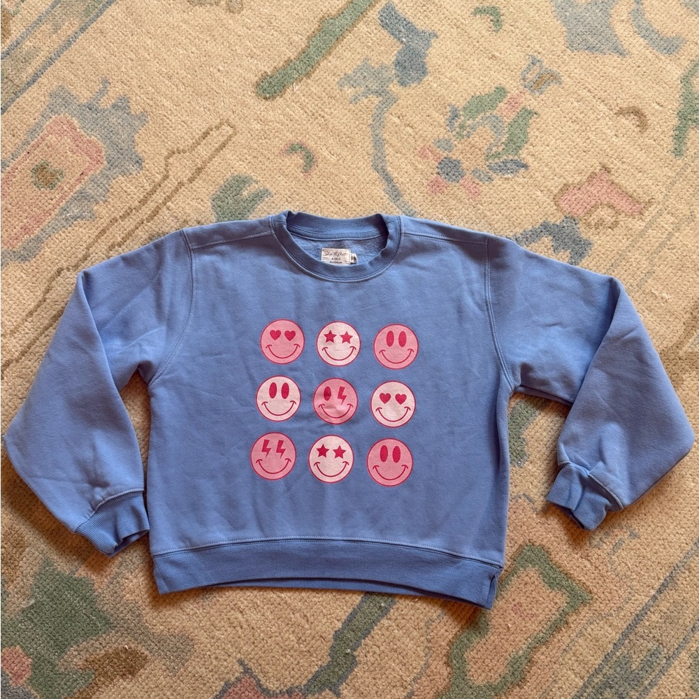 Blue Smiley Face Kids Sweatshirt